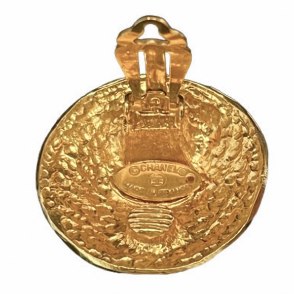 Authentic CHANEL Gold Tone Clip Earrings - Mint Condition - Picture 5 of 5